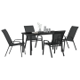 Juego de Comedor de Jardín de 5 Piezas Negro Textilene y Acero de , Sillas de jardín - Ref: Foro24-3379116, Precio: 248,84 €,...