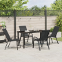 Juego de Comedor de Jardín de 5 Piezas Negro Textilene y Acero de , Sillas de jardín - Ref: Foro24-3379116, Precio: 248,84 €,...