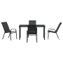 Juego de Comedor de Jardín de 5 Piezas Negro Textilene y Acero de , Sillas de jardín - Ref: Foro24-3379116, Precio: 248,84 €,...