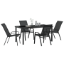 Juego de Comedor de Jardín de 5 Piezas Negro Textilene y Acero de , Sillas de jardín - Ref: Foro24-3379117, Precio: 285,84 €,...