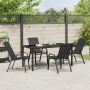 Juego de Comedor de Jardín de 5 Piezas Negro Textilene y Acero de , Sillas de jardín - Ref: Foro24-3379117, Precio: 285,84 €,...