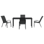 Juego de Comedor de Jardín de 5 Piezas Negro Textilene y Acero de , Sillas de jardín - Ref: Foro24-3379117, Precio: 285,84 €,...