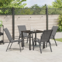 Juego de Comedor de Jardín de 5 Piezas - Textileno Gris y Acero | Foro24.es | Tu tienda online para hogar, jardín y más Foro24.es