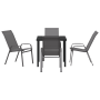 Juego de Comedor de Jardín de 5 Piezas - Textileno Gris y Acero | Foro24.es | Tu tienda online para hogar, jardín y más Foro24.es