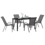 Juego de Comedor de Jardín de 5 Piezas Gris Textileno y Acero de , Sillas de jardín - Ref: Foro24-3379123, Precio: 265,53 €, ...