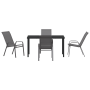 Juego de Comedor de Jardín de 5 Piezas Gris Textileno y Acero de , Sillas de jardín - Ref: Foro24-3379123, Precio: 265,53 €, ...