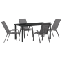 Conjunto de Comedor de Jardín de 5 Piezas Gris Textilene y Acero de , Sillas de jardín - Ref: Foro24-3379124, Precio: 253,14 ...
