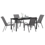 Conjunto de Comedor de Jardín de 5 Piezas Gris Textilene y Acero de , Sillas de jardín - Ref: Foro24-3379124, Precio: 253,14 ...