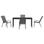 Conjunto de Comedor de Jardín de 5 Piezas Gris Textilene y Acero de , Sillas de jardín - Ref: Foro24-3379124, Precio: 253,14 ...