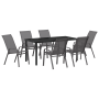 Conjunto de Comedor de Jardín de 7 piezas Gris Textilene y Acero de , Sillas de jardín - Ref: Foro24-3379125, Precio: 321,12 ...