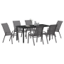 Conjunto de Comedor de Jardín de 7 piezas Gris Textilene y Acero de , Sillas de jardín - Ref: Foro24-3379125, Precio: 321,12 ...