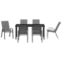 Conjunto de Comedor de Jardín de 7 piezas Gris Textilene y Acero de , Sillas de jardín - Ref: Foro24-3379125, Precio: 321,12 ...
