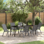 Juego de Comedor de Jardín de 7 Piezas Gris Textileno y Acero