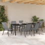 Juego de Comedor de Jardín de 7 Piezas Gris Textileno y Acero