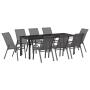 Juego de Comedor de Jardín de 9 Piezas Gris Textilene y Acero | Foro24.es | Tu tienda online para hogar, jardín y más Foro24.es