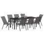 Juego de Comedor de Jardín de 9 Piezas Gris Textilene y Acero | Foro24.es | Tu tienda online para hogar, jardín y más Foro24.es