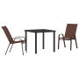 Set de Comedor de Jardín de 3 Piezas Marrón Textilene y Acero de , Sillas de jardín - Ref: Foro24-3379128, Precio: 177,94 €, ...