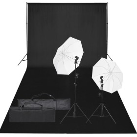 Kit de estudio fotográfico con set de luces y fondo