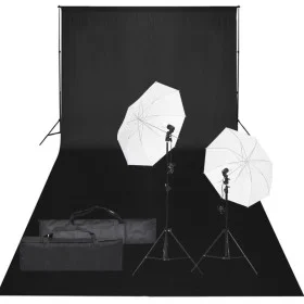 Photo studio kit with lighting set and background by vidaXL, Flashes and studio lighting - Ref: Foro24-3094640, Price: 145,56...