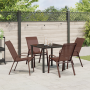 Set de Comedor de Jardín de 5 Piezas Marrón Textilene y Acero de , Sillas de jardín - Ref: Foro24-3379129, Precio: 196,71 €, ...