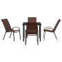 Set de Comedor de Jardín de 5 Piezas Marrón Textilene y Acero de , Sillas de jardín - Ref: Foro24-3379129, Precio: 196,71 €, ...