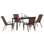 Set de Comedor de Jardín de 5 Piezas Marrón Textilene y Acero | Foro24.es | Tu tienda online para hogar, jardín y más Foro24.es