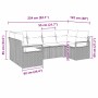 Conjunto de sofá de jardín 6 pcs Beige Poliratán
