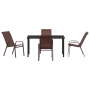 Set de Comedor de Jardín de 5 Piezas Marrón Textilene y Acero | Foro24.es | Tu tienda online para hogar, jardín y más Foro24.es