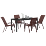 Conjunto de Comedor de Jardín de 5 Piezas  Marrón Textilene y Acero | Foro24.es | Tu tienda online para hogar, jardín y más Foro24.es