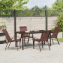 Conjunto de Comedor de Jardín de 5 Piezas  Marrón Textilene y Acero | Foro24.es | Tu tienda online para hogar, jardín y más Foro24.es