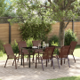 Conjunto de Comedor de Jardín de 7 Piezas Marrón Textileno y Acero de , Sillas de jardín - Ref: Foro24-3379132, Precio: 299,9...