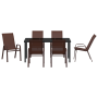Conjunto de Comedor de Jardín de 7 Piezas Marrón Textileno y Acero de , Sillas de jardín - Ref: Foro24-3379132, Precio: 299,9...