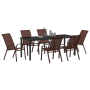 Juego de comedor de jardín de 7 piezas de Textilene marrón y acero de , Sillas de jardín - Ref: Foro24-3379133, Precio: 329,5...