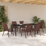 Juego de comedor de jardín de 7 piezas de Textilene marrón y acero de , Sillas de jardín - Ref: Foro24-3379133, Precio: 329,5...