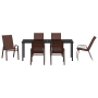 Juego de comedor de jardín de 7 piezas de Textilene marrón y acero de , Sillas de jardín - Ref: Foro24-3379133, Precio: 329,5...