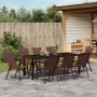 Conjunto de Comedor de Jardín de 9 Piezas Marrón Textilene y Acero de , Sillas de jardín - Ref: Foro24-3379134, Precio: 484,3...