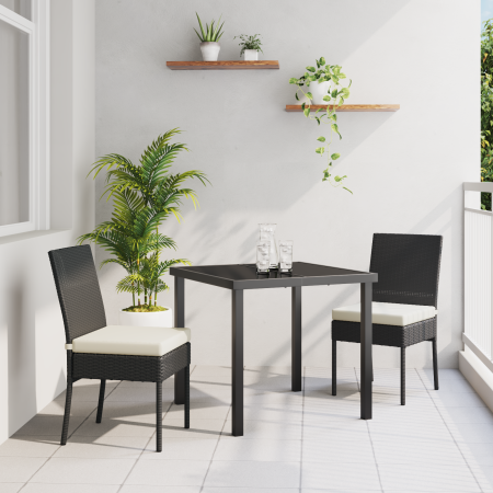 Juego de Comedor de Jardín de 3 Piezas Negro Poliratán | Foro24.es | Tu tienda online para hogar, jardín y más Foro24.es