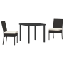 Juego de Comedor de Jardín de 3 Piezas Negro Poliratán | Foro24.es | Tu tienda online para hogar, jardín y más Foro24.es