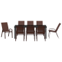 Conjunto de Comedor de Jardín de 9 Piezas Marrón Textilene y Acero de , Sillas de jardín - Ref: Foro24-3379134, Precio: 484,3...