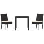 Juego de Comedor de Jardín de 3 Piezas Negro Poliratán | Foro24.es | Tu tienda online para hogar, jardín y más Foro24.es