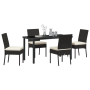 Conjunto de Jardín de 5 Piezas Negro Poliratán de , Sillas de jardín - Ref: Foro24-3379221, Precio: 325,71 €, Descuento: %
