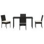 Conjunto de Jardín de 5 Piezas Negro Poliratán de , Sillas de jardín - Ref: Foro24-3379221, Precio: 325,71 €, Descuento: %
