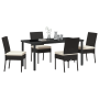 Set de Comedor de Jardín de 5 Piezas Negro Poli Ratan de , Sillas de jardín - Ref: Foro24-3379222, Precio: 332,44 €, Descuent...