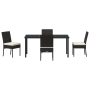 Set de Comedor de Jardín de 5 Piezas Negro Poli Ratan de , Sillas de jardín - Ref: Foro24-3379222, Precio: 332,44 €, Descuent...