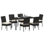 Set de Comedor de Jardín 7 Piezas Poliratán Negro de , Sillas de jardín - Ref: Foro24-3379223, Precio: 473,84 €, Descuento: %