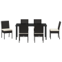 Set de Comedor de Jardín 7 Piezas Poliratán Negro de , Sillas de jardín - Ref: Foro24-3379223, Precio: 473,84 €, Descuento: %