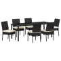 Conjunto de Comedor de Jardín de 7 Piezas Negros de Poliratán de , Sillas de jardín - Ref: Foro24-3379224, Precio: 543,01 €, ...