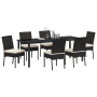 Conjunto de Comedor de Jardín de 7 Piezas Negros de Poliratán de , Sillas de jardín - Ref: Foro24-3379224, Precio: 543,01 €, ...
