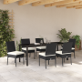 Conjunto de Comedor de Jardín de 7 Piezas Negros de Poliratán de , Sillas de jardín - Ref: Foro24-3379224, Precio: 543,01 €, ...