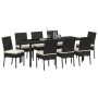 Set de Comedor de Jardín de 9 Piezas Poliratán Negro de , Sillas de jardín - Ref: Foro24-3379225, Precio: 616,65 €, Descuento: %